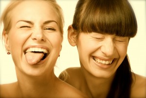 Two cute laughing girls